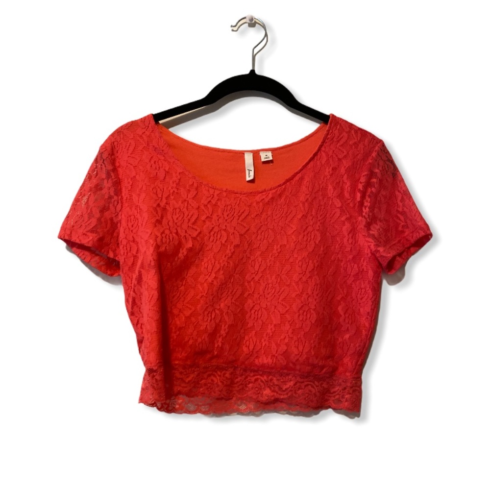Lace Coral Crop Top Medium frenchi